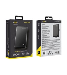 Бездротовий акумулятор Yoki Elegance 15W 5000 mAh (Чорний)