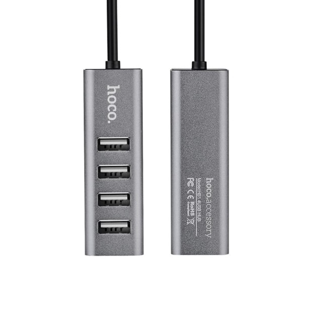 Переходник USB HUB Hoco HB1 (4 порта) (Серый)