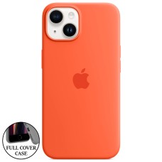 Силіконовий оригінальний чохол круглої форми для Apple iPhone 14 (11) персикового кольору.