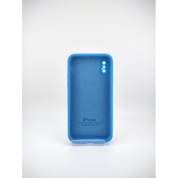 Силіконовий оригінальний чохол Square RoundCam для Apple iPhone X  /  XS (87) колір Bice Blue