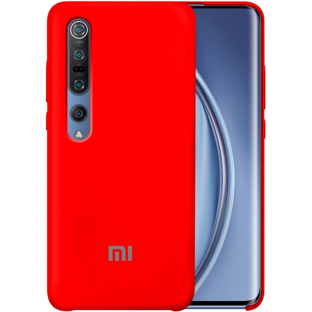 Силіконовий оригінальний чохол з логотипом для Xiaomi Mi10  /  Mi10 Pro (червоний)
