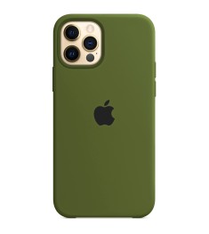 Силіконовий оригінальний чохол Apple для iPhone 12 Pro Max (46) темно-зелений.