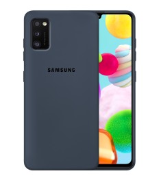 Силіконовий Original 360 Чехол Лого Samsung Galaxy A41 (2020) (Темно-сірий)