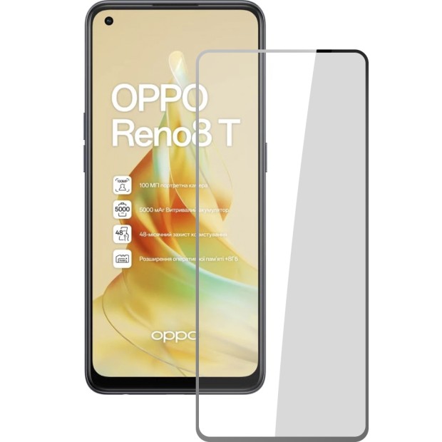 Захисне скло 3D Curved Oppo Reno 8T Black