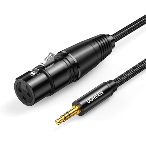 Кабель UGREEN AV182 (3.5mm M - XLR F) (2m) (Чорний) (20244)
