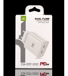 СЗУ-адаптер DC CA-D17 PD 35W (2Type-C) (Білий) D