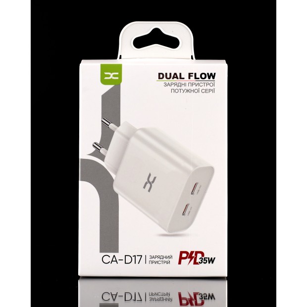 СЗУ-адаптер DC CA-D17 PD 35W (2Type-C) (Білий) D
