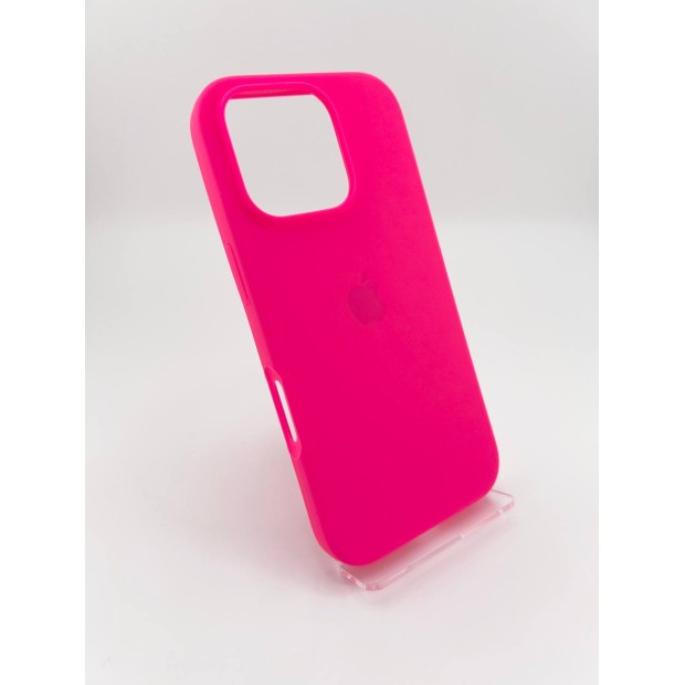 Силіконовий оригінальний круглий чохол Apple iPhone 16 Pro (31) Рожевий Барбі Силіконовий оригінальний круглий чохол Apple iPhone 16 Pro (31) Рожевий Барбі
