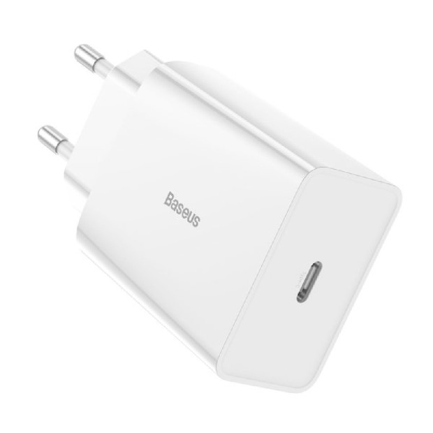 Білий зарядний пристрій Baseus Speed Mini Quick Charger 20W PD FU (1 Type-C) CCFS-SN02
