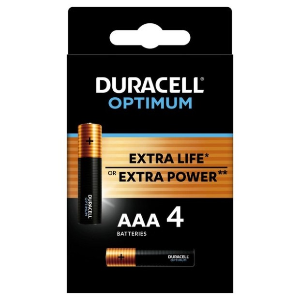 Duracell Battery LR03 AAA MN2400 Optimum (4 pieces)