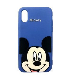 Силикон Disney Mickey Apple iPhone X / XS (Светло-голубой)