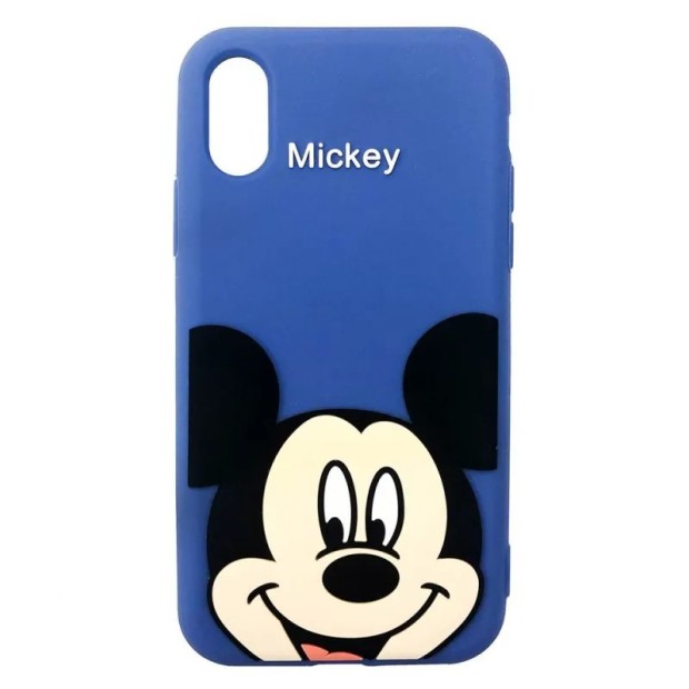 Силикон Disney Mickey Apple iPhone X / XS (Светло-голубой)