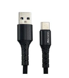 USB-кабель Mibrand Mi-32 Nylon (Type-C) (2m) (Чёрный)