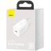 Baseus Super Si 25W PD QC EU Charger Adapter (1 Type-C) (White) CCSP020102