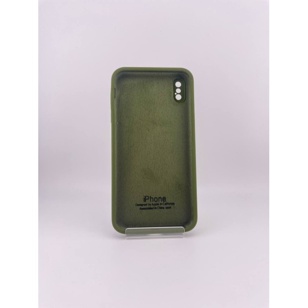 Оригінальний силіконовий чохол Square RoundCam для Apple iPhone XS Max (46) Глибокий зелений