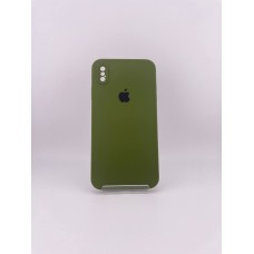 Оригінальний силіконовий чохол Square RoundCam для Apple iPhone XS Max (46) Глибокий зелений