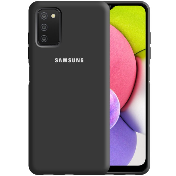 Силіконовий Original 360 Case Logo Samsung Galaxy A03S (Чорний)