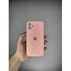 Силіконовий оригінальний чохол RoundCam для Apple iPhone 12 (14) рожевий.