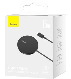Безпровідний зарядний пристрій Baseus Simple Mini3 Magnetic CCJJ040001 15W (Чорн..