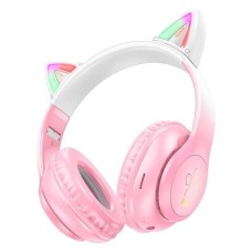 Бездротові накладні навушники-гарнітура Hoco W42 Cat Ear (Рожевий) (Уцінка) (Категорія 1)