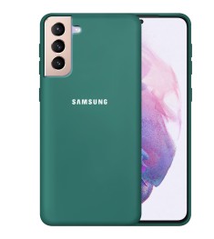 Силіконовий Original 360 Чохол Лого для Samsung Galaxy S21 Plus (Темно-зелений)