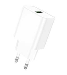 Адаптер живлення USB Borofone BA72A QD 18W (1USB) (Білий)