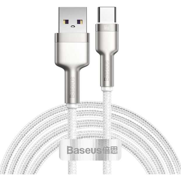 USB-кабель Baseus Cafule Metal Data 66W (2m) (Type-C) (Белый) CAKF000202