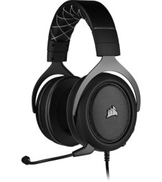 Проводные накладные игровые наушники-гарнитура Corsair HS60 Pro Surround Carbon ..