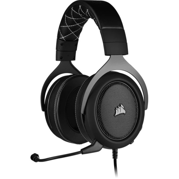 Провідні накладні ігрові навушники-гарнітура Corsair HS60 Pro Surround Carbon (Чорний)(Grade A) DL