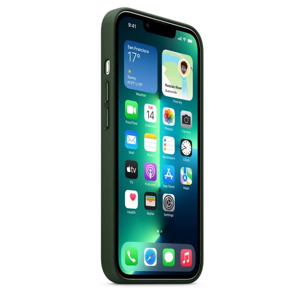 Чехол Leather Case with Magsafe Apple IPhone 14 Pro (Seqoia Green)