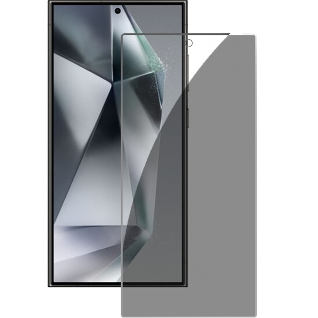 Захисне скло 5D Privacy HD для Samsung Galaxy S24 Ultra (Підтримка розблокування відбитком) Чорне