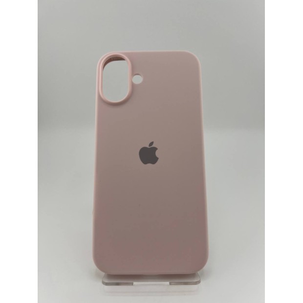 Силіконовий оригінальний чохол для Apple iPhone 16 Plus (76) кольору крейдяної рожевої.