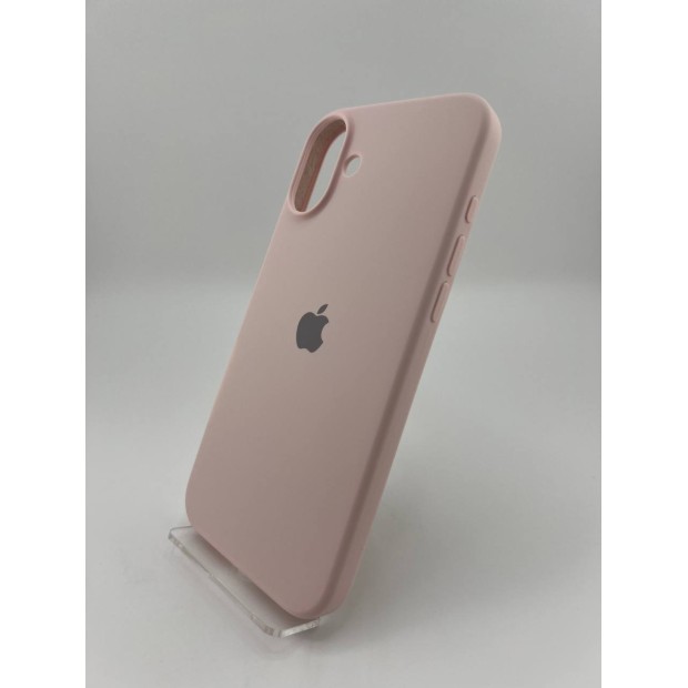 Силіконовий оригінальний чохол для Apple iPhone 16 Plus (76) кольору крейдяної рожевої.