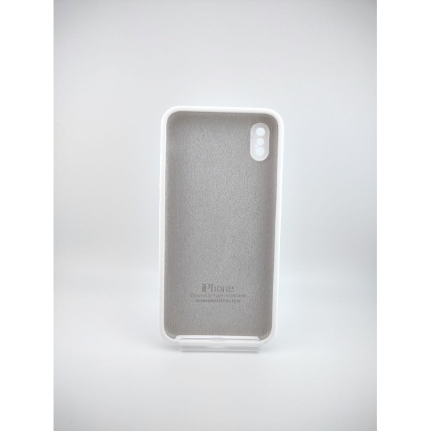 Оригінальний силіконовий чохол Square RoundCam для Apple iPhone XS Max (06) Білого кольору.