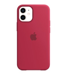 Силіконовий оригінальний чохол Apple iPhone 12 Mini (04) Рожево-червоний.