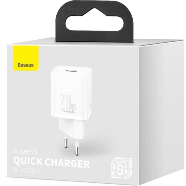 Baseus Super Si Quick Charger 20W PD QC EU Type-C (White) CCSUP-B02