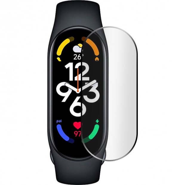 Защитное стекло 5D Xiaomi Mi Smart Band 7 Black