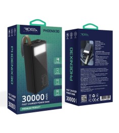 PowerBank Ridea RP-D30L+ Phoenix30+ 30000mAh 20W + фонарик (Black)