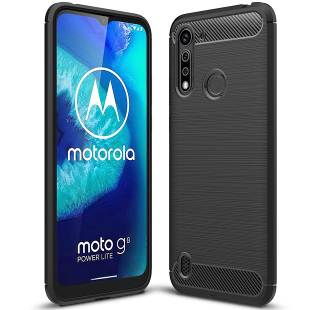 Полікарбонатний чохол (чорний) для Motorola G8 Power з полірованого силікону.