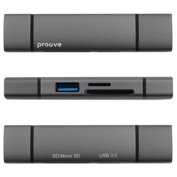 Перехідник Card Reader Proove Arc Link 3-in-1 (USB3.0 /  Micro SD  /  SD) (Black) (80191)