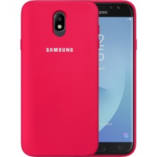 Силіконова Оригінальна 360 Чохол Лого Samsung Galaxy J7 (2017) J730 (Малиновий)