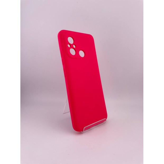 Силікон оригінальний Xiaomi Redmi 12C  /  11A (з захисною шторкою камери) (малиновий)