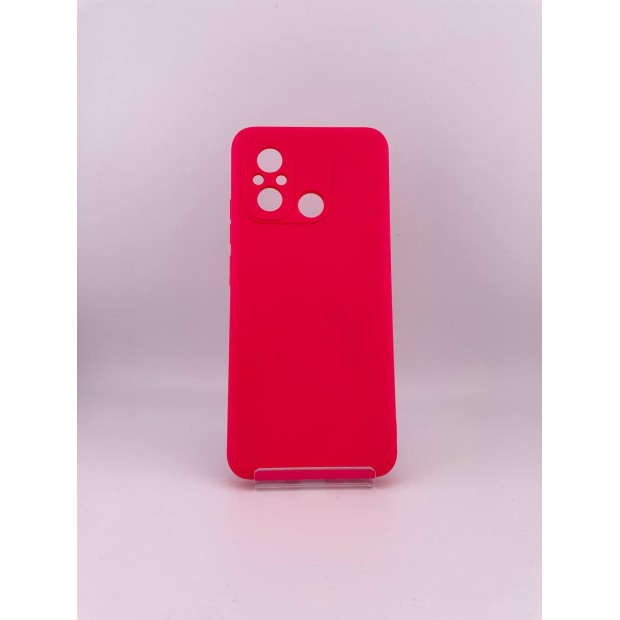 Силікон оригінальний Xiaomi Redmi 12C  /  11A (з захисною шторкою камери) (малиновий)