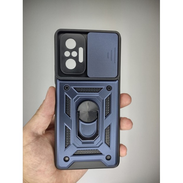 Чохол-бронь Ring Serge Armor для Xiaomi Redmi Note 10 Pro  /  Note 10 Pro Max (ShutCam) (Синій)