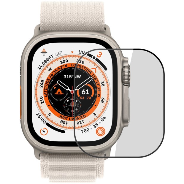 Захисне скло 5D Curved для Apple Watch 49 мм Чорне.