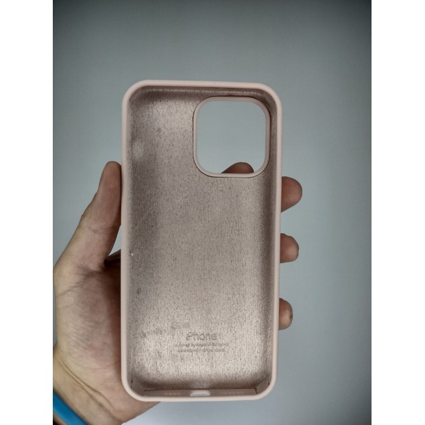 Силіконовий оригінальний круглий чохол для Apple iPhone 14 Pro Max (08) Рожевий пісок