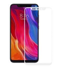 Захисне скло 3D для Xiaomi Mi8 SE білого кольору.