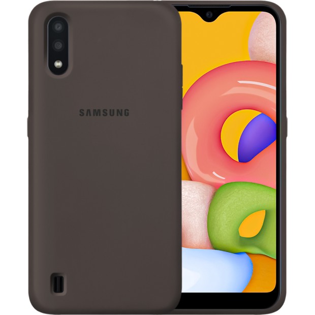 Силіконовий чохол Original 360 Case Logo для Samsung Galaxy A01 (2020) (Темно-коричневий) Силіконовий чохол Original 360 Case Logo для Samsung Galaxy A01 (2020) (Темно-коричневий)