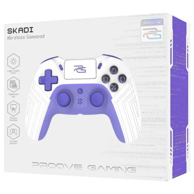 Бездротовий геймпад Proove Gaming Skadi (білий  /  фіолетовий)