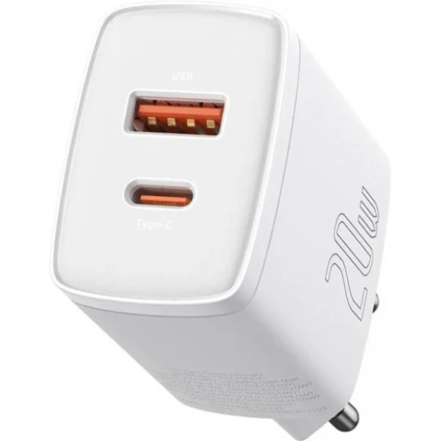 Walker WH-42 20W Power Adapter (1 USB / 1 Type-C) (White)